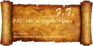 Fülöp Tibériusz névjegykártya